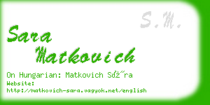 sara matkovich business card